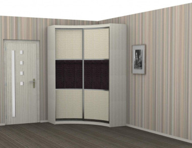 Вогнутый радиусный шкаф-купе "СОЛО" 1400*1400*2350 &mdash; Аэлита