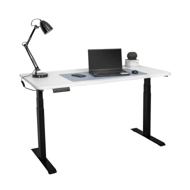 Стол с регулировкой высоты электрический LuxAlto LA-T33-2A3 черный/белый ЛДСП 160*80*2.5 &mdash; Аэлита