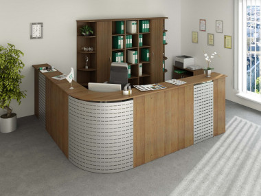 Стойка ресепшн Партнер 2880х2880х1200 Орех &mdash; Аэлита