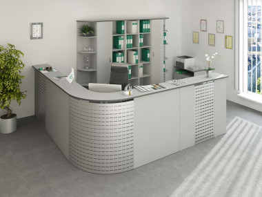 Стойка ресепшн Партнер 2880х2880х1200 Серый &mdash; Аэлита