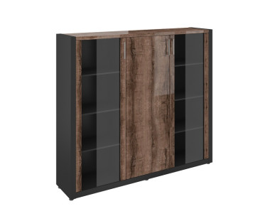 Шкаф со стеклом и гардеробом 1816х400х1620 &mdash; Аэлита