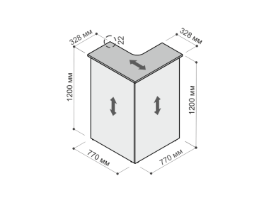Стойка ресепшн Партнер угловая ПРАВАЯ &mdash; Аэлита