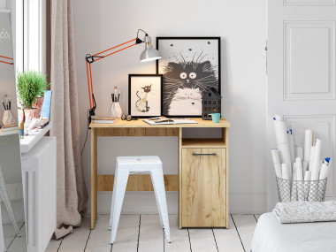 Стол рабочий ФРОНДА-10 письменный с тумбой &mdash; Аэлита