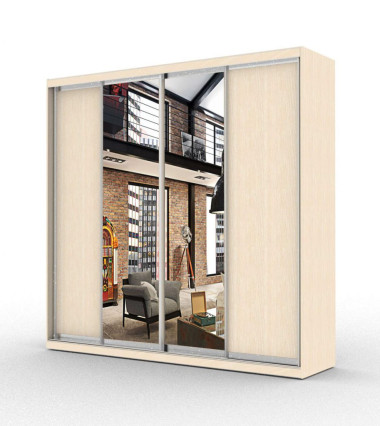 Шкаф-купе четырехдверный с комбинированными дверями (модель 4.2.1, 4.2.2) &mdash; Аэлита